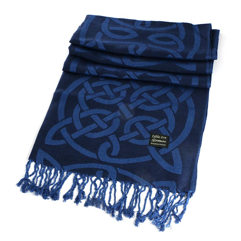 Blue IRS-008H Celtic Trad Pashmina 65cm x 190cm for wholesale on Faire1
