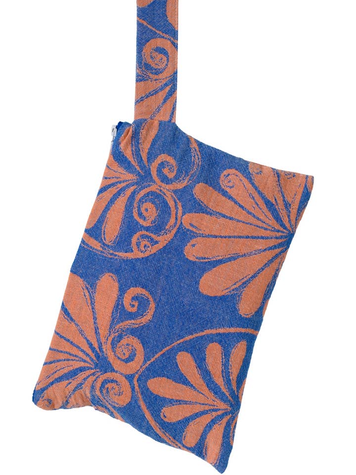 CLUTCH AKROKERAMO 03 CORAL & P.BLUE (Μ) for wholesale by AELIA ANNA