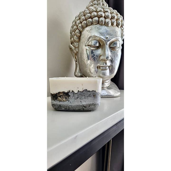 Manifestation Candles - Wholesale Jar/filled candle - Squround Concrete Candles1