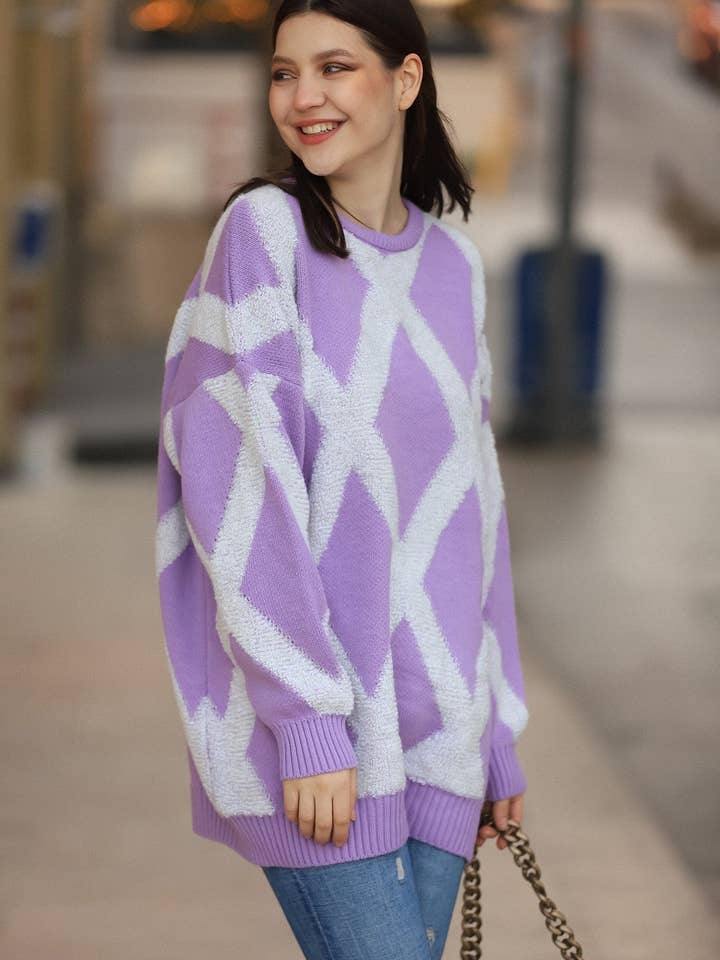 GEBREIDE TRUI MET PATROON voor wholesale door Cloth Cube