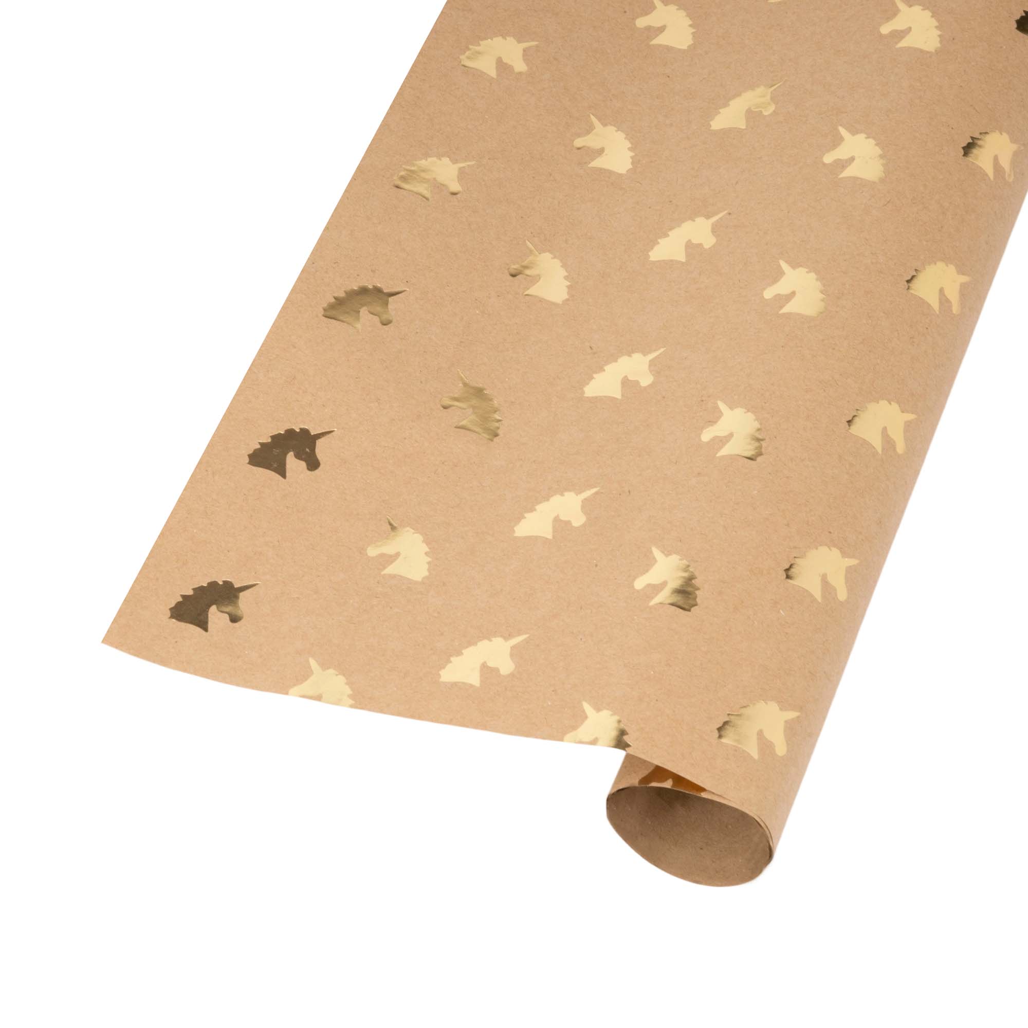 LA Ribbons Wholesale – wholesale Omslagspapper på rulle – 4-pack kraftpapperark 76 x 50 cm med guldig enhörningfolie från LA Ribbons Wholesale4
