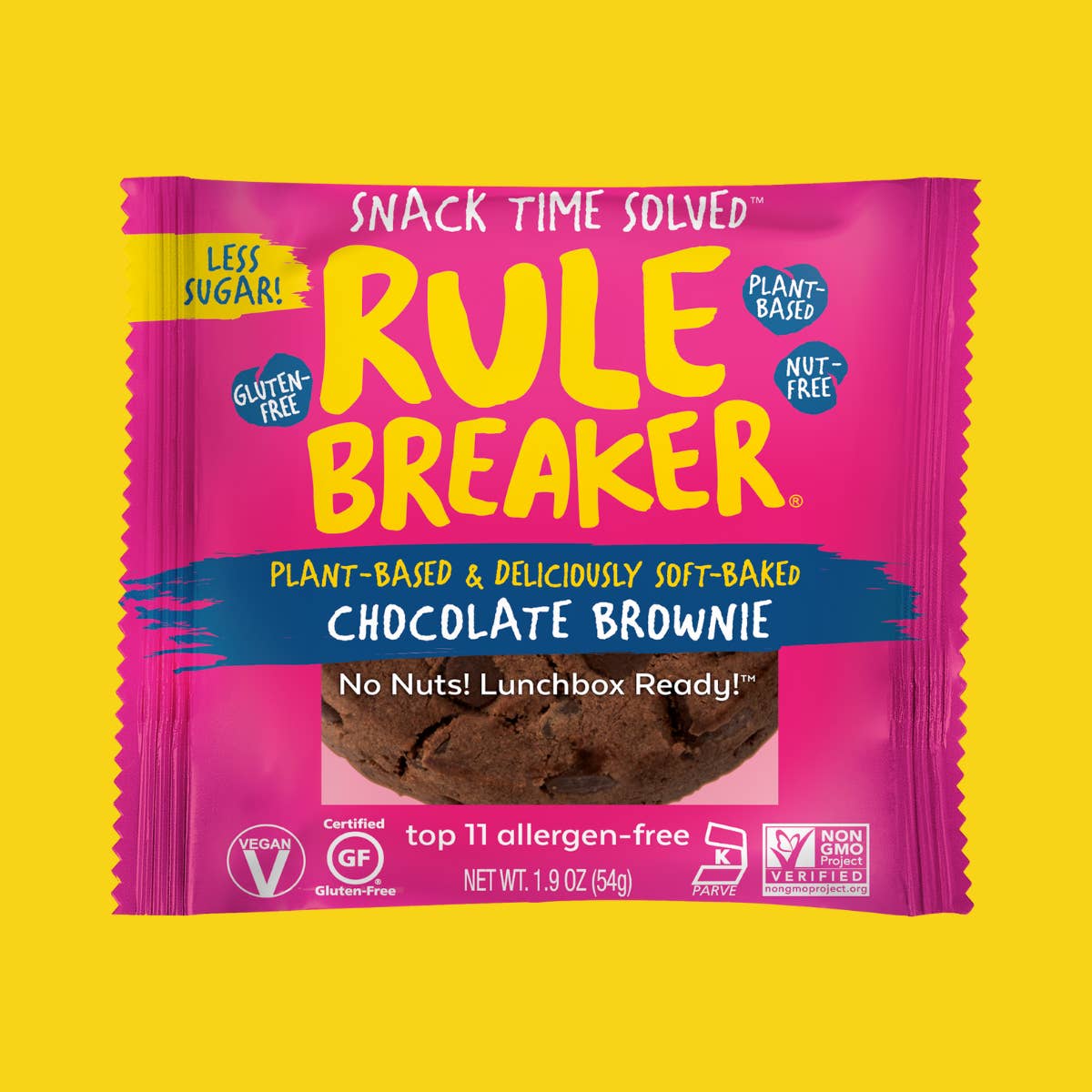 Rule Breaker Snacks - Vente Brownies - Brownie au chocolat 12 unités – Sans allergènes, SG