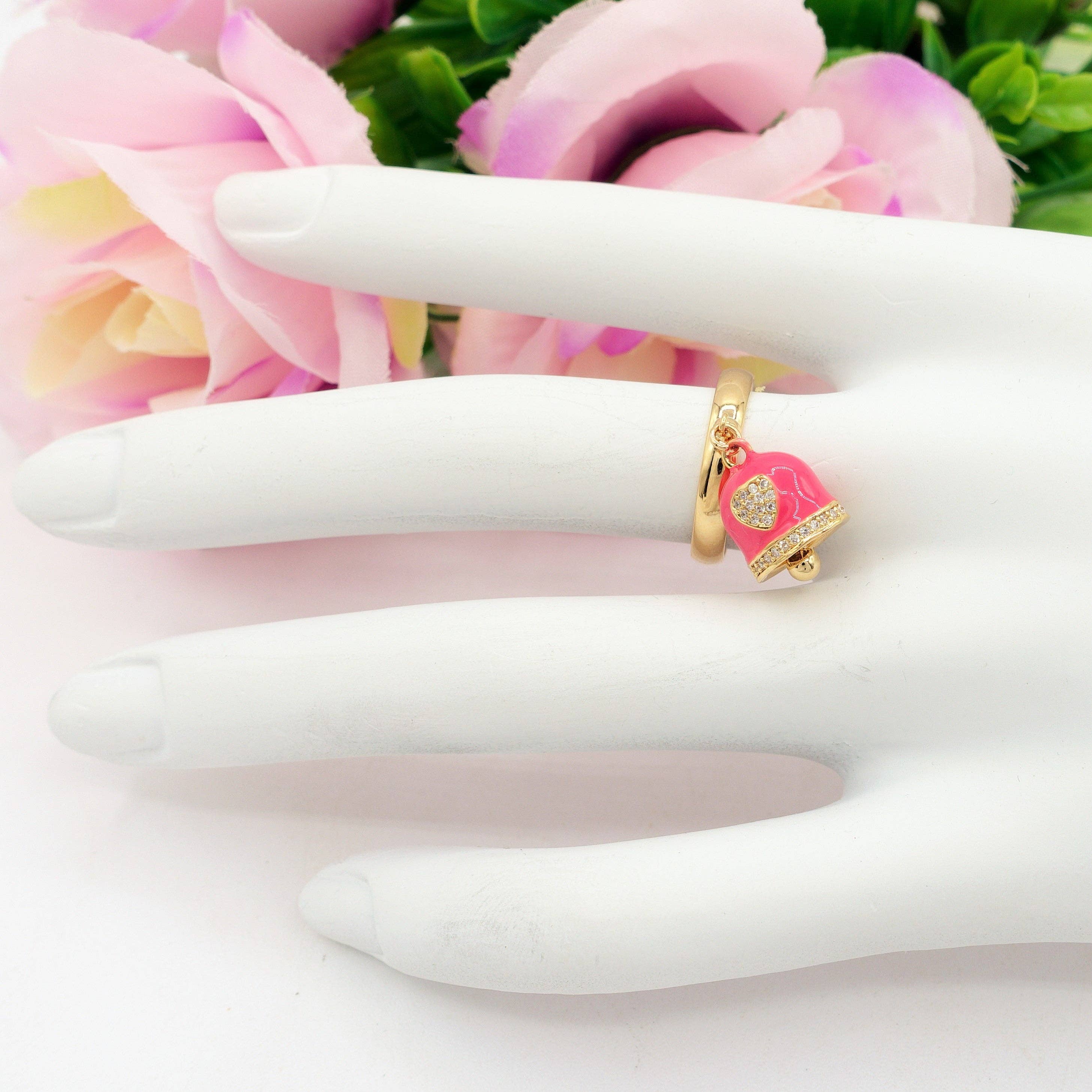 Daemon srls - Vente Solitaire - TINKERBELL RAINBOW - Bague cloche avec Zircon cubique en forme de cœur4