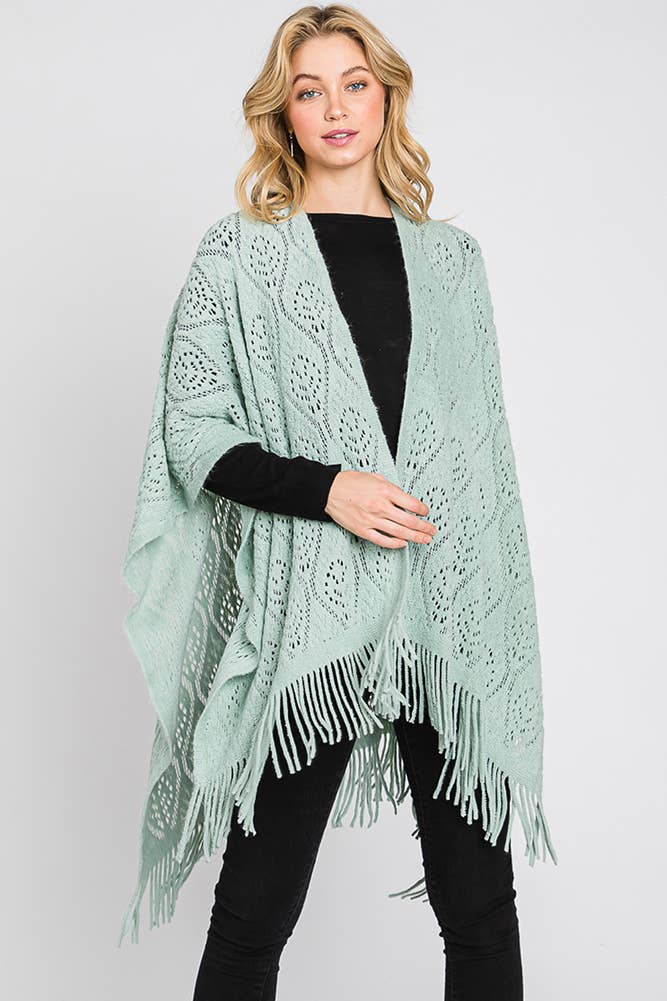 Hana - Wholesale Cardigan - Dames - Paisley Pattern Fringe Ruana17