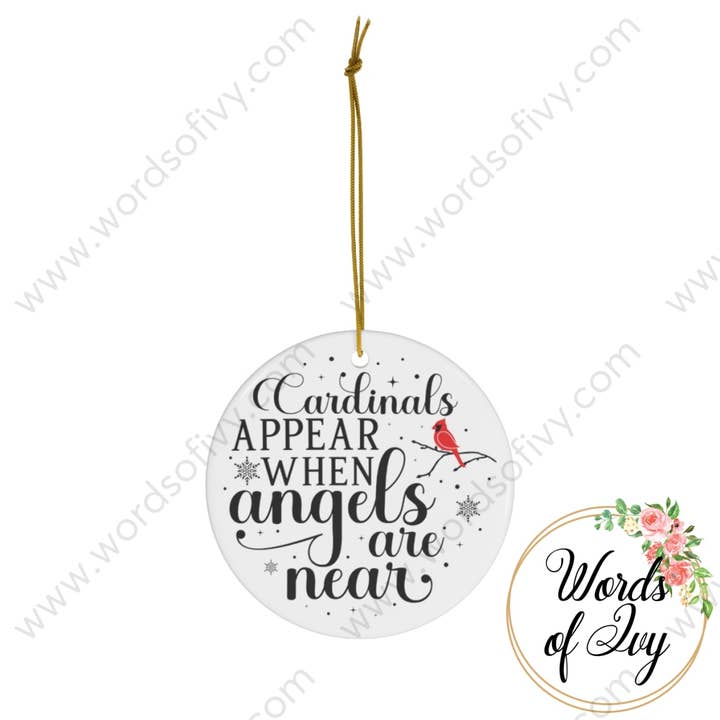 Adorno navideño de cerámica con forma de cardenal, aparecen ángeles cerca para venta al por mayor de Words of Ivy