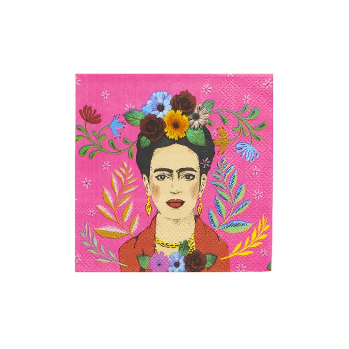 Talking Tables UK - Wholesale Disposable Napkin - Pink Frida Kahlo Cocktail Napkins | 20 Pack | Summer Party |2