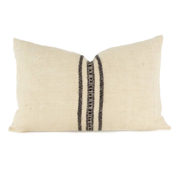 Viti Lumbar - Ivory Indian Wool Pillow Cover for wholesale by Heddle & Lamm