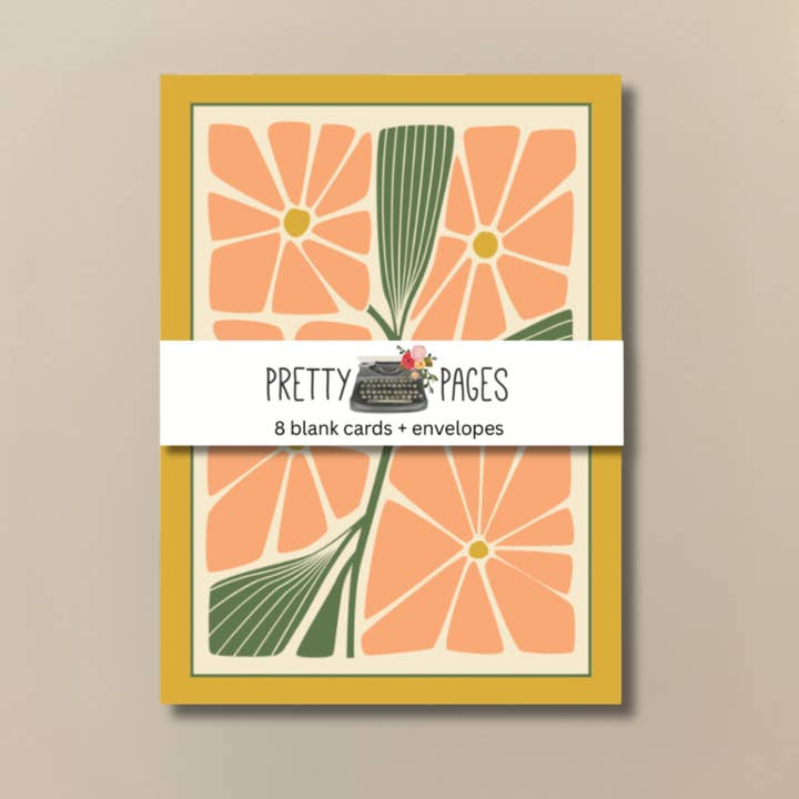 Pretty Pages - Wholesale Stationery/Notecard Set - Floral Block Print Blank Cards | Boxed Set2