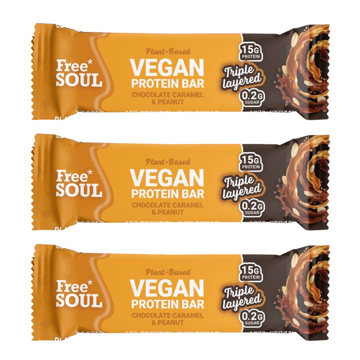Chocolate Caramel & Peanut Protein Bar for wholesale by Free Soul