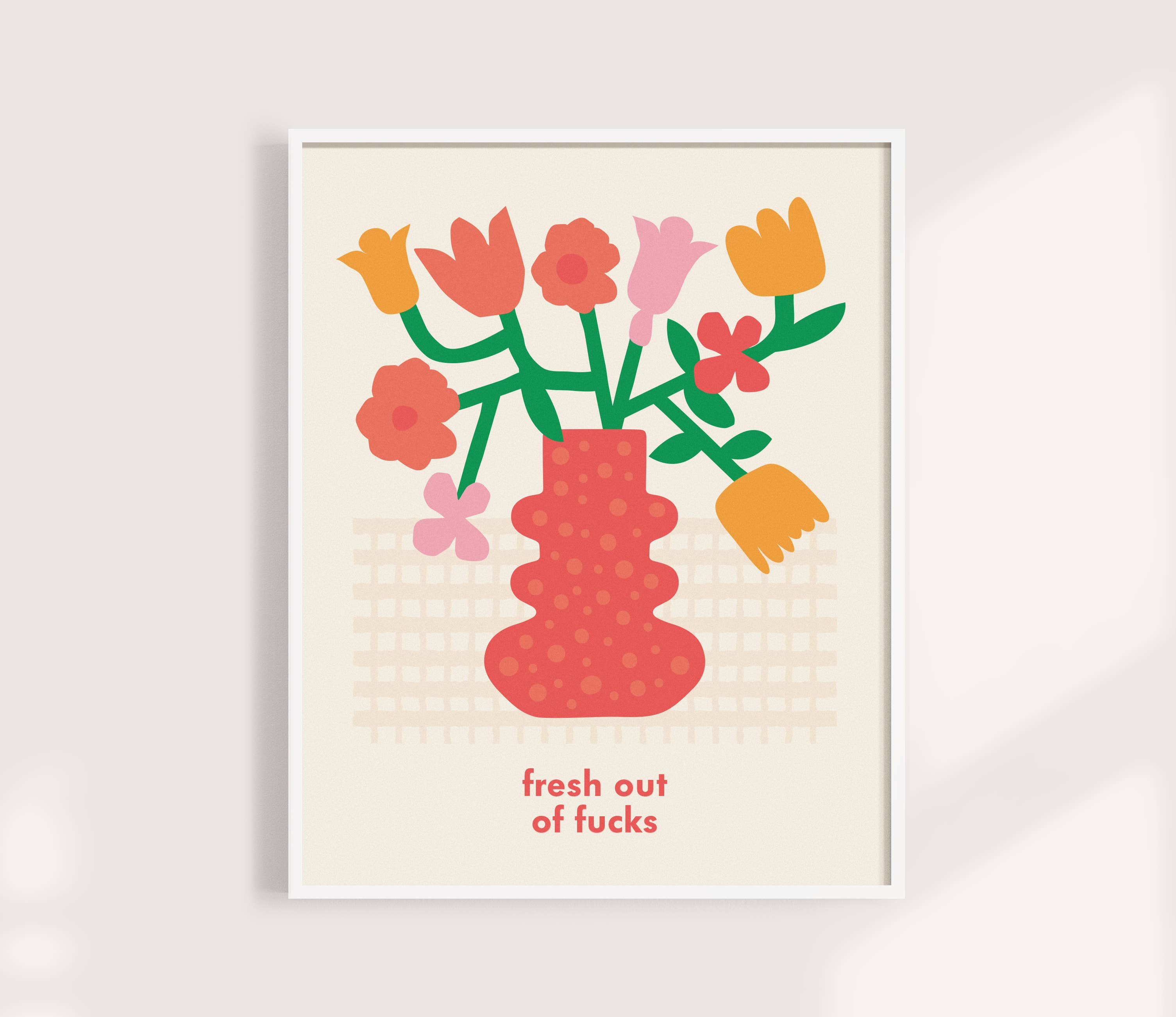 Kuku Studio - Vendita all'ingrosso Stampa artistica - Stampa "Appena Sfornato Di Fregarsene" - Illustrazione di vaso floreale5