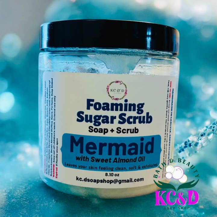 Foaming Sugar Scrubs: Mermaid for wholesale by KC&D Soap Shop
