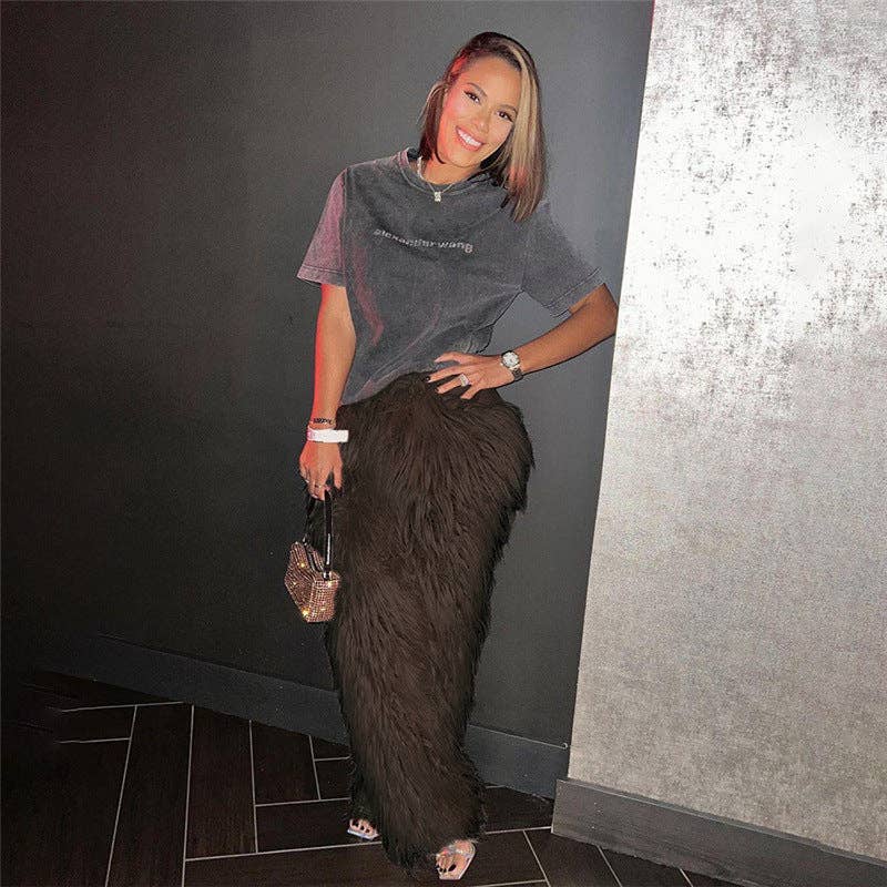 MB Fashion Wholesale - Wholesale Pants - Women's - MB FASHION CASUAL HIGH WAIST FUR PANTS 6191LY9