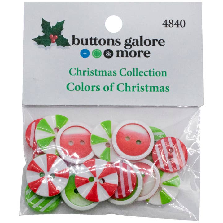 Buttons Galore & More - Wholesale Sewing Button/Snap - Colors of Christmas Craft Buttons