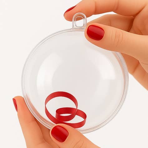 Boule de Noël en acrylique transparent de 100 mm (3,93 po) à remplir pour la vente par Factory Direct Craft