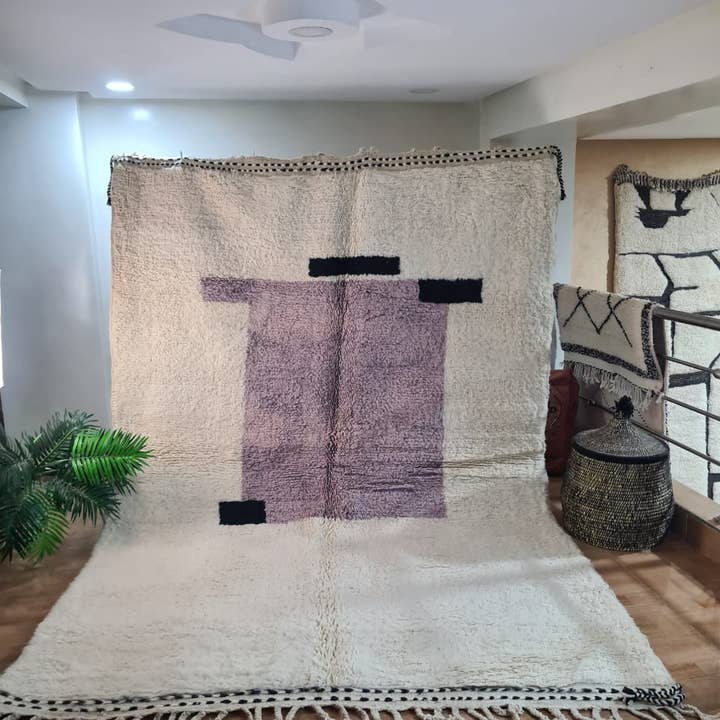 Handgeknoopte Beni Ourain Wol Vloerkleed 200× 300 cm 389 voor wholesale door Maroccarpets Poufs and pillows wholesale +31648976894