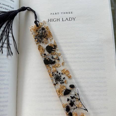Sweet Heat Studios - Wholesale Bookmark - Black Floral Resin Bookmark2