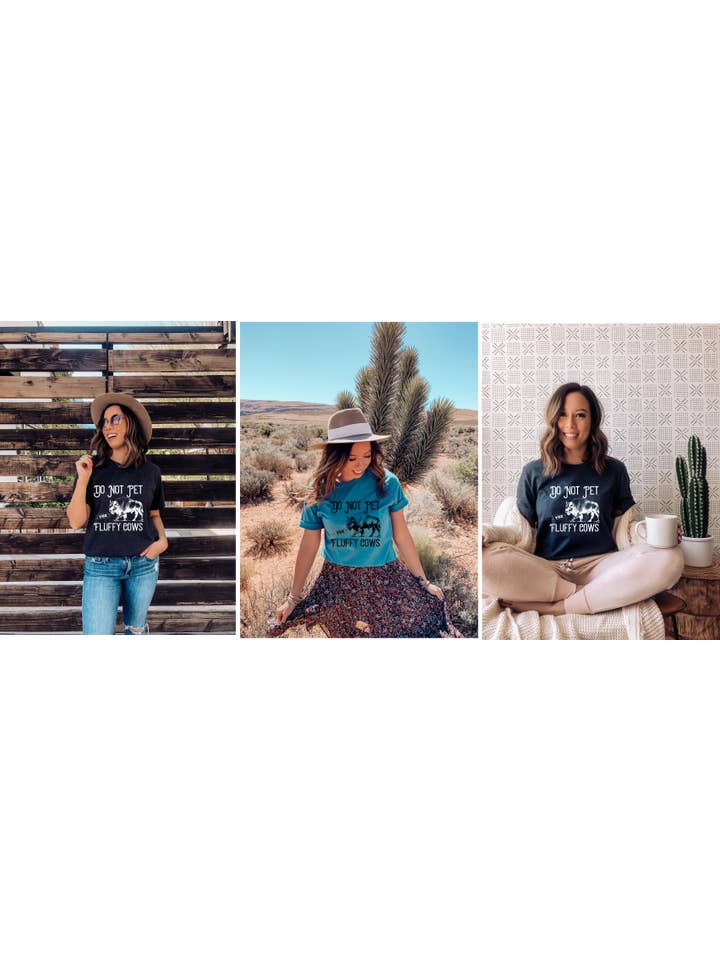 Julie Jersey Designs - Wholesale T-Shirt (Graphic) - Women's - Don't pet the fluffy Cows (Bison/Buffalo)