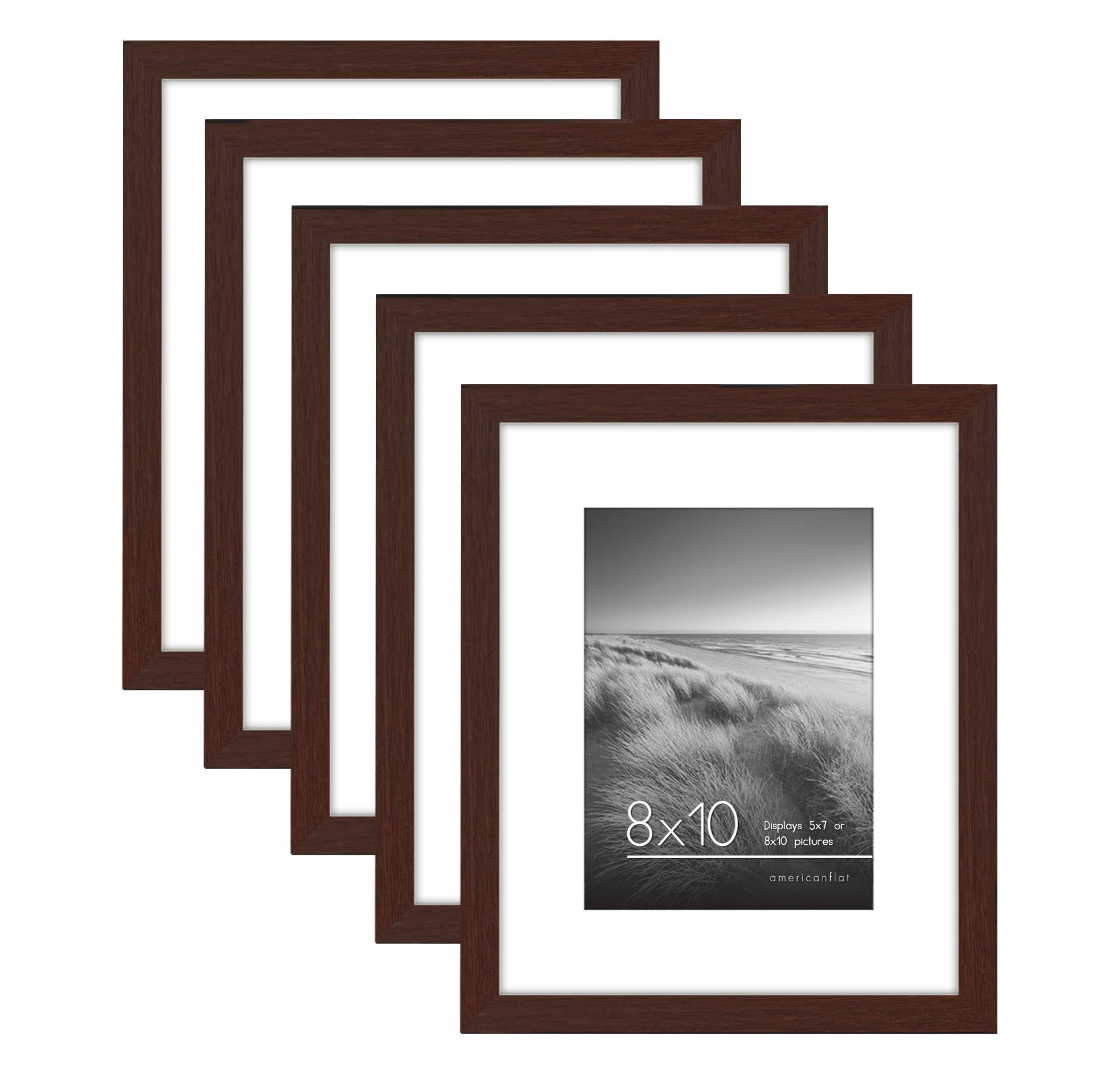 Americanflat - Wholesale Picture Frame - Americanflat Picture Frame with Mat Slim Molding (5 Pack)36