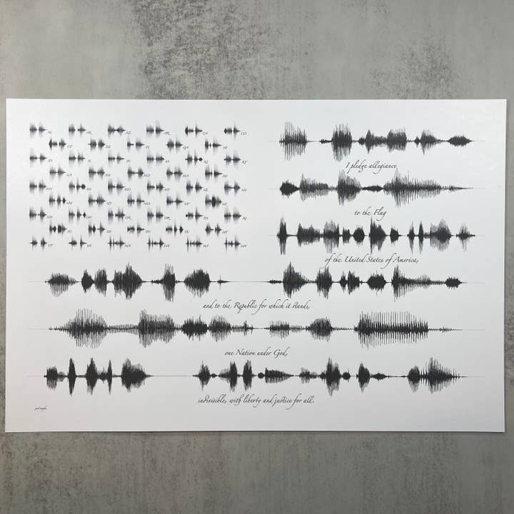 Löfte om trohet ljudvåg flagga väggkonst tryck 30x45cm för wholesale av The Soundwave Booth