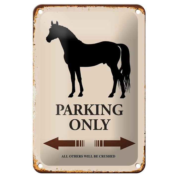Tinnen bord met de tekst 12x18 cm paard, parkeerplaats, alleen alle andere decoratieve borden en andere Paardenspullen wholesale inkopen. Gratis retourzendingen en een 60-dagen netto betalingstermijn op Faire.com trends op Faire.
