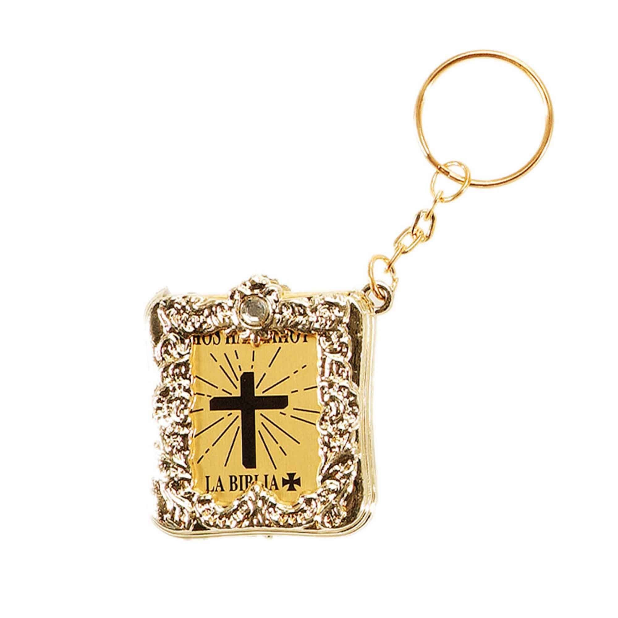 Miniature Keychain Bible in Spanish - Pack of 12 - Gold for wholesale on Faire0
