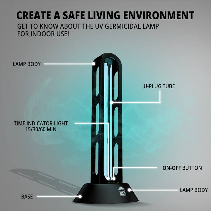 WBM LLC - Wholesale Air Humidifier - WBM SMART UV Sterilizer Light - 40W Remote Control6