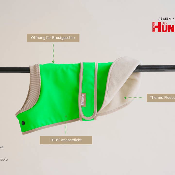 Neon Green Gecko DER GLOW REGENMANTEL (Mini-Passform) for wholesale on Faire1