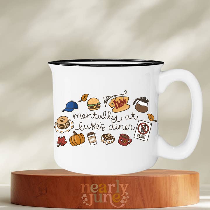 Gilmore Girls Mentally at Luke's Diner Campfire Mug for wholesale by Nearly June Design Co