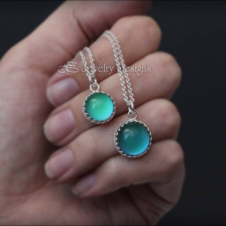 Sterling Silver Mood Necklace - (12mm or 14mm) for wholesale by LE Jewelry Designs