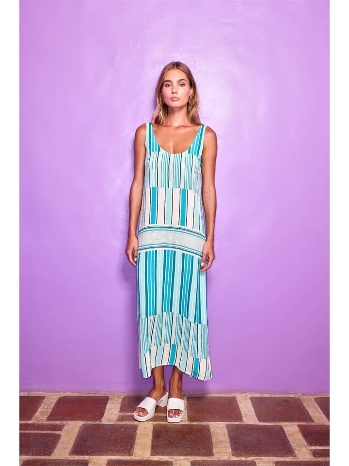 State of Georgia - Vente Robe – femme - LA ROBE PAMELA - LUNA STRIPE1