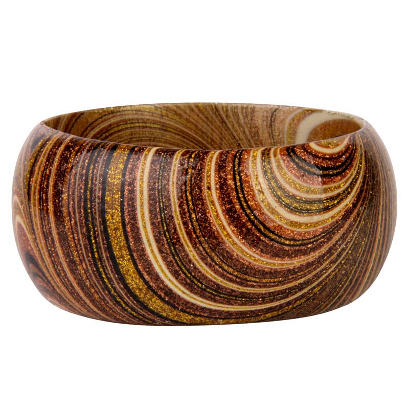 Erik & Mike - Vente Bracelet manchette - Large manchette marbrée peinte jaune0