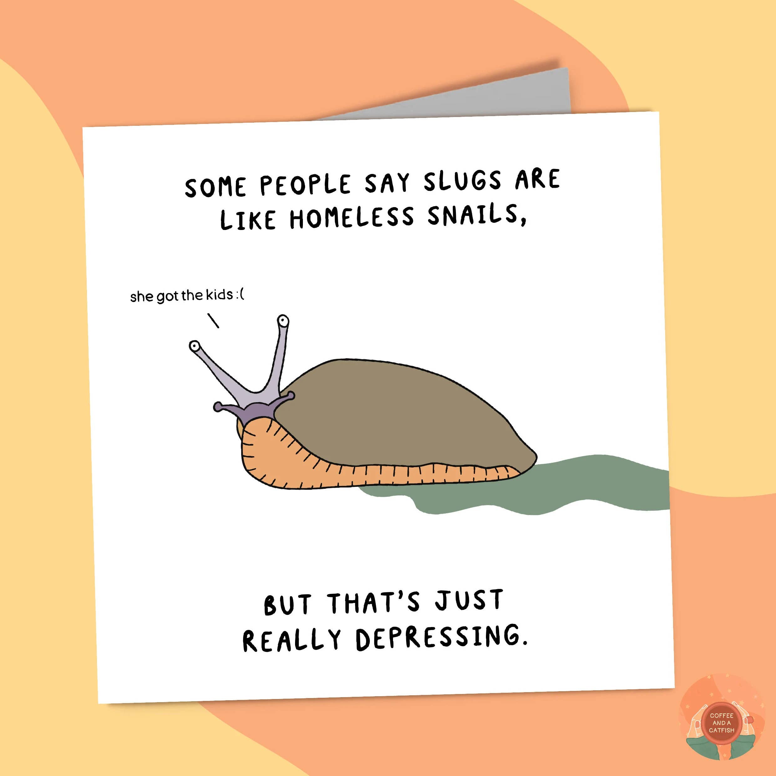 Coffee and a Catfish – wholesale Birthday card – The Snail | Funny Greeting Card3
