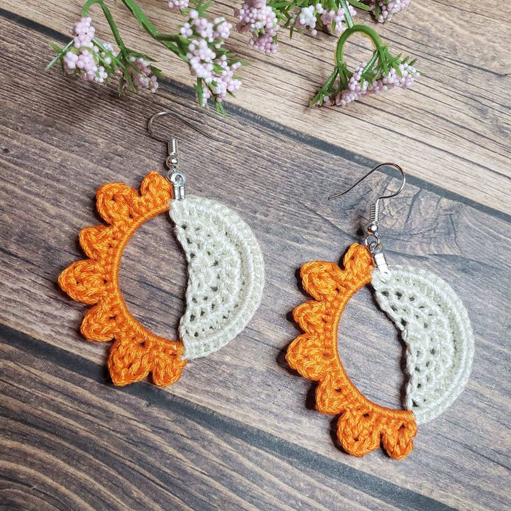 Sysaic Knotz - Wholesale Dangle Earrings - Day N Night Sun and Moon Crochet Earrings
