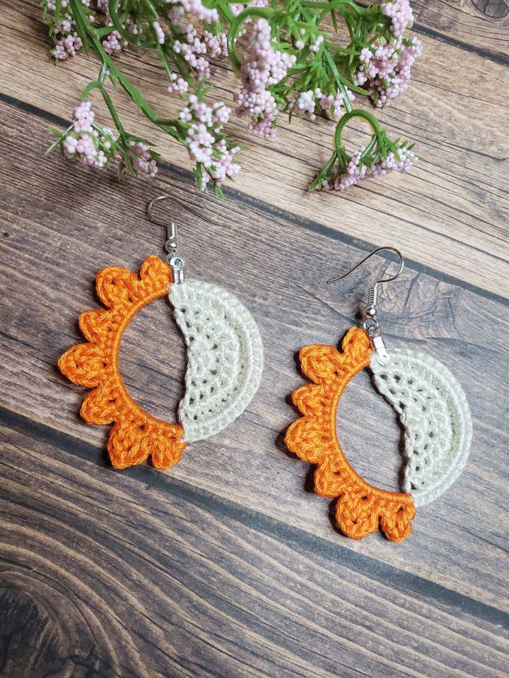 Pendientes de ganchillo de sol y luna de día y noche para venta al por mayor de Sysaic Knotz