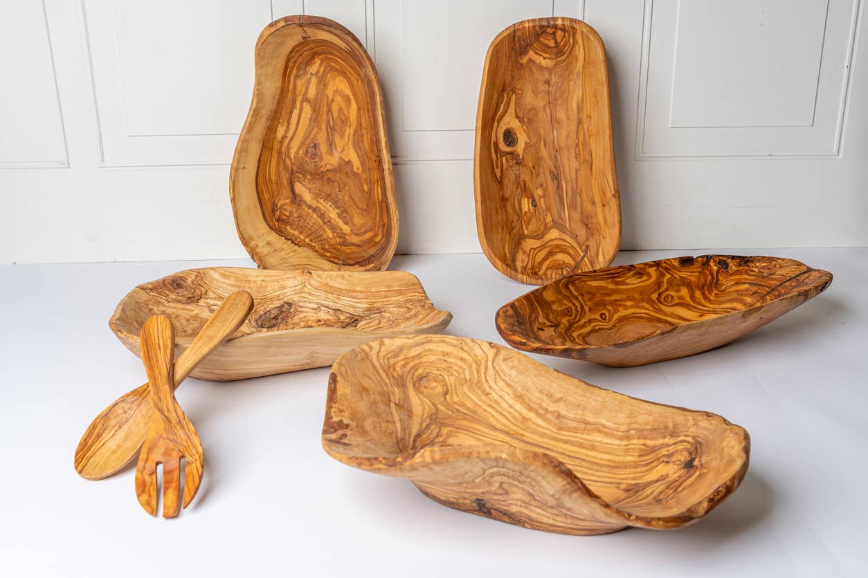 Verve Culture - Wholesale Serve Bowl - Italian Olivewood Root Salad Bowl11