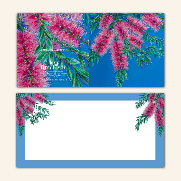 Jess Hutchison Art - Wholesale Everyday greeting card - New design - 'Happy Days' Bottlebrush Greeting Card2