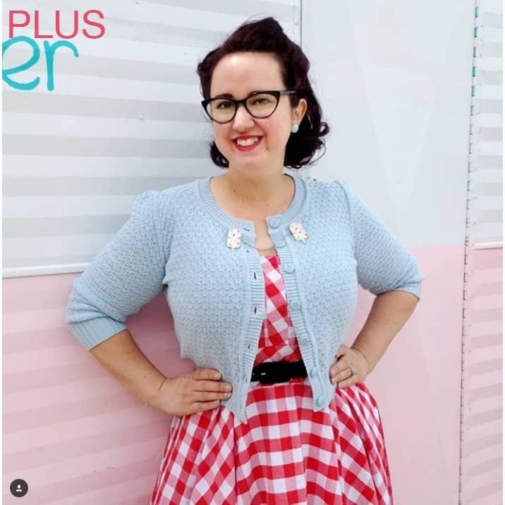 Mak - Vendita all'ingrosso Cardigan - Donna - Maglione cardigan plus size lavorato a maglia girocollo con maniche a 3/4 MK3514PL33