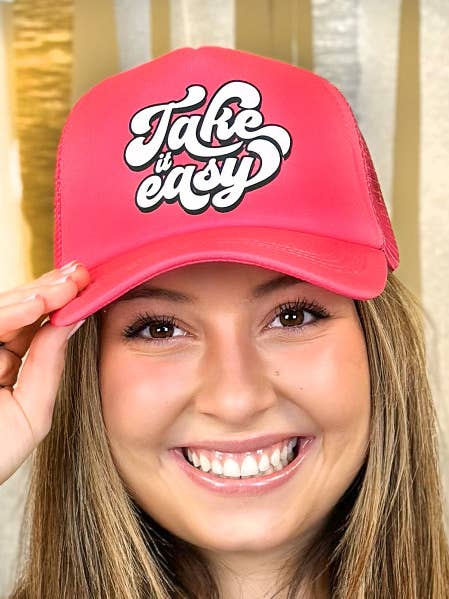 Take it Easy Trucker Hat for wholesale by Sugar Stitch