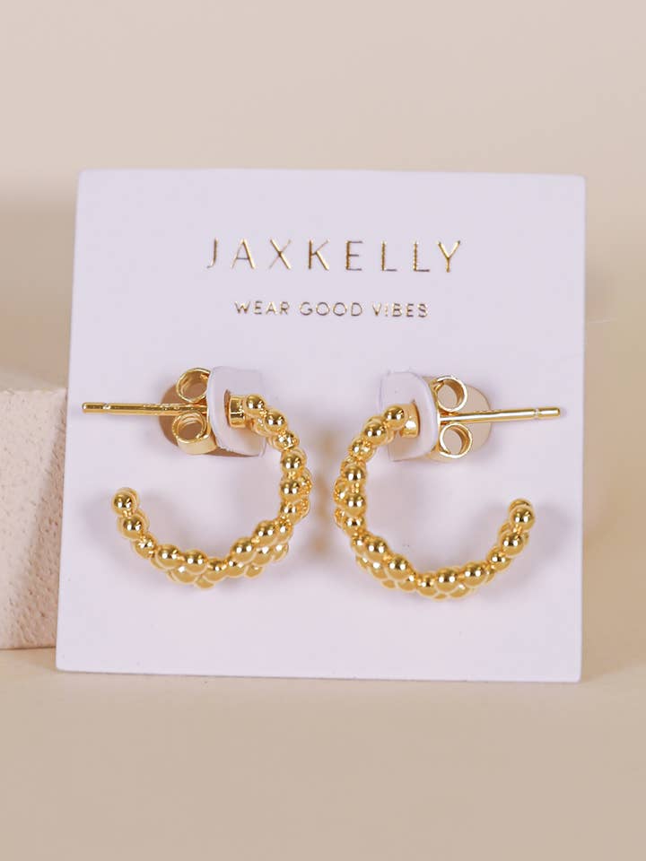 Petite Flower Hoop Örhängen - 18k guldpläterad för wholesale av JaxKelly