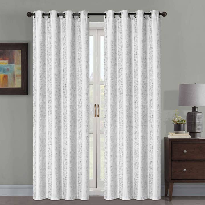 Ayla Crushed Jacquard Grommet Window Panel, 54x84 Inches for wholesale by ShopBobbys