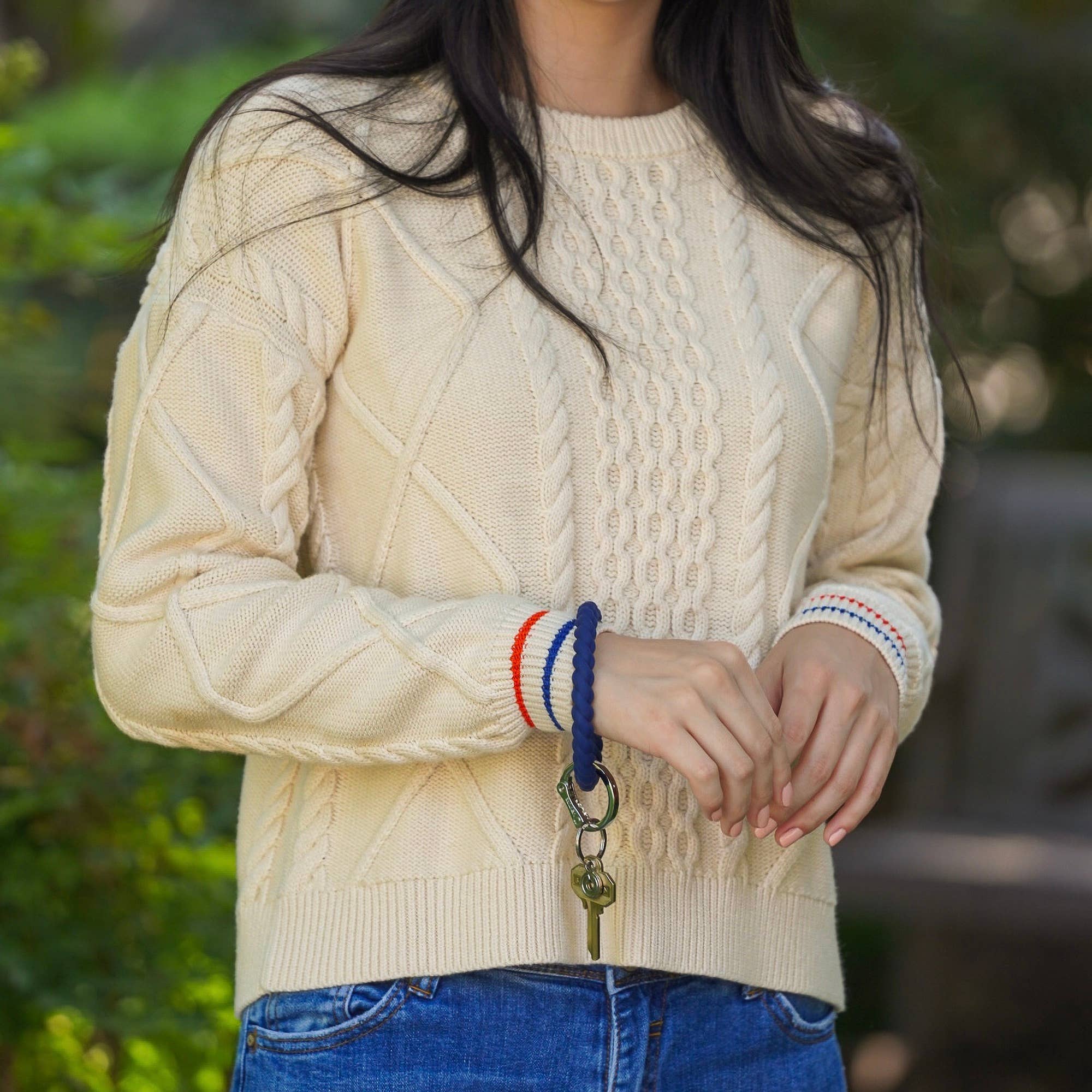 Oventure - Wholesale Keychain Bracelet - Silicone Big O® Key Ring - Midnight Navy Braided2