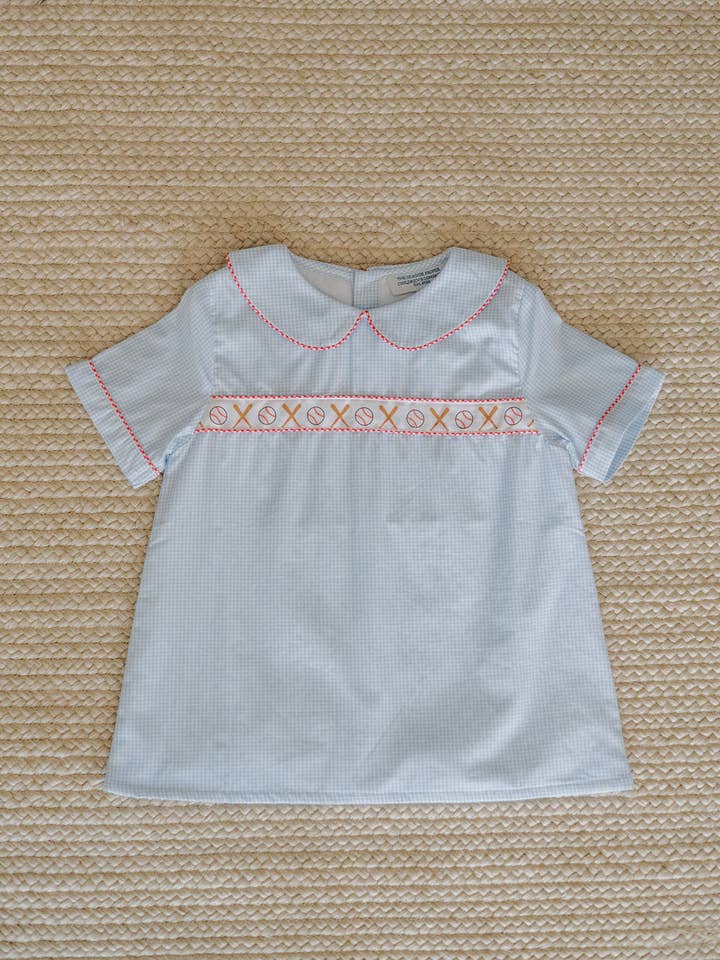 Baseball Ribbon Boys Flat Top for wholesale by The Seaside Proper Children’s Company