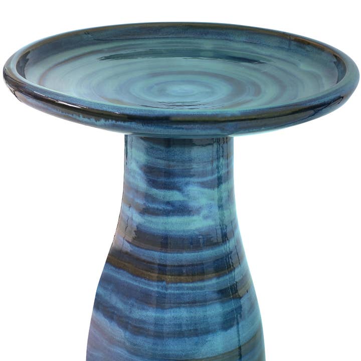 Sunnydaze Decor - Wholesale Bird Bath - Duo-Tone Glazed Ceramic Bird Bath - 20.5 in - Galaxy Blue