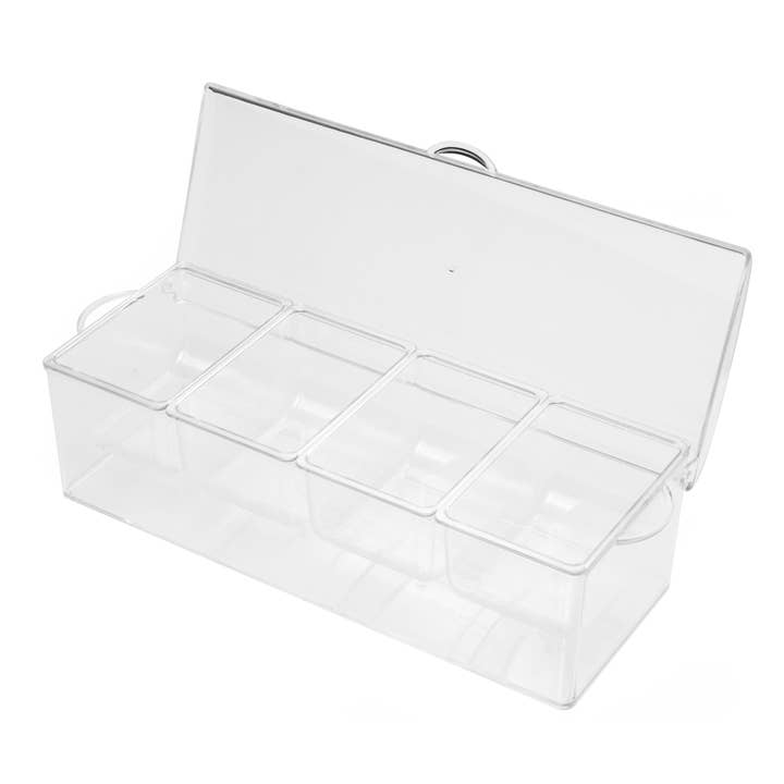 Fox Run Brands – Bandeja de servir por atacado – Caixa e bandeja de guarnição Outset Clear Bar, 6,5" x 16,25" x 5"8