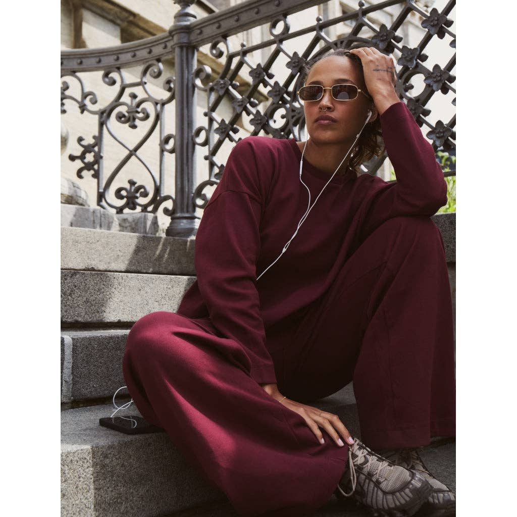 Moonchild Yoga Wear - Wholesale Sweatshirt - Women's - Moonchild Box Sweatshirt - Burgundy5