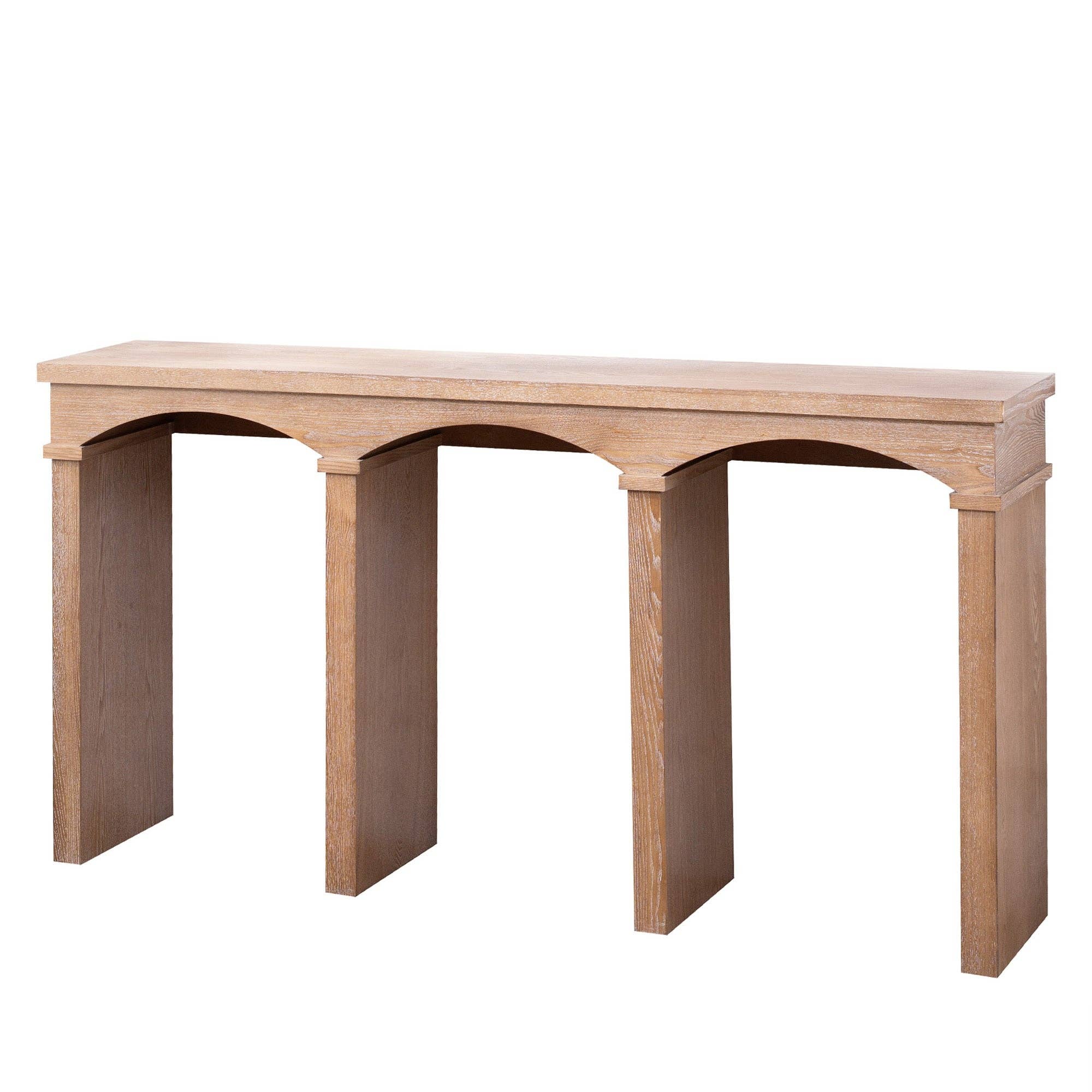 39F Inc. - Wholesale Console Table - Rustic 60" Archway Console Table - Natural Wood8