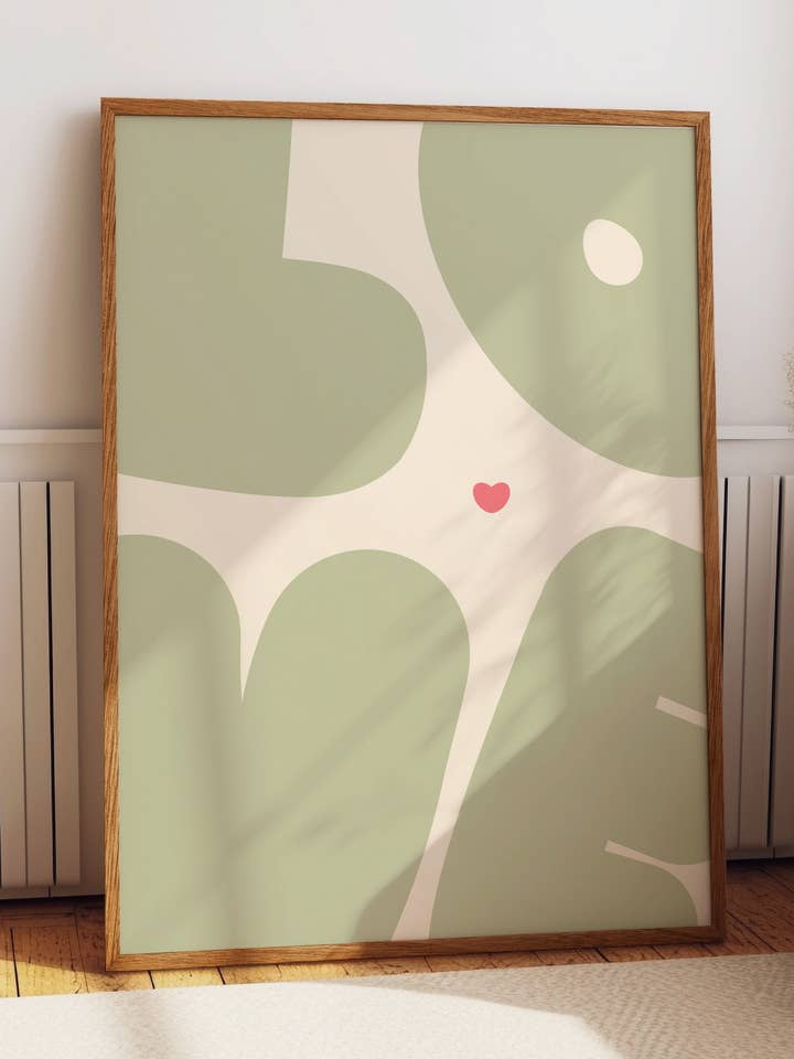 Kunsttryk – Kærlighed Kunsttryk – Pastelgrøn | Abstrakt Vægkunst for engroshandel hos Nono Problemo