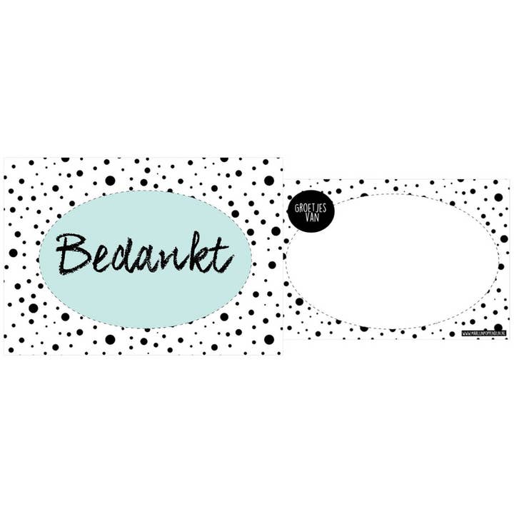 Carte A6 merci menthe. pour la vente par Marlijnpoppendijn