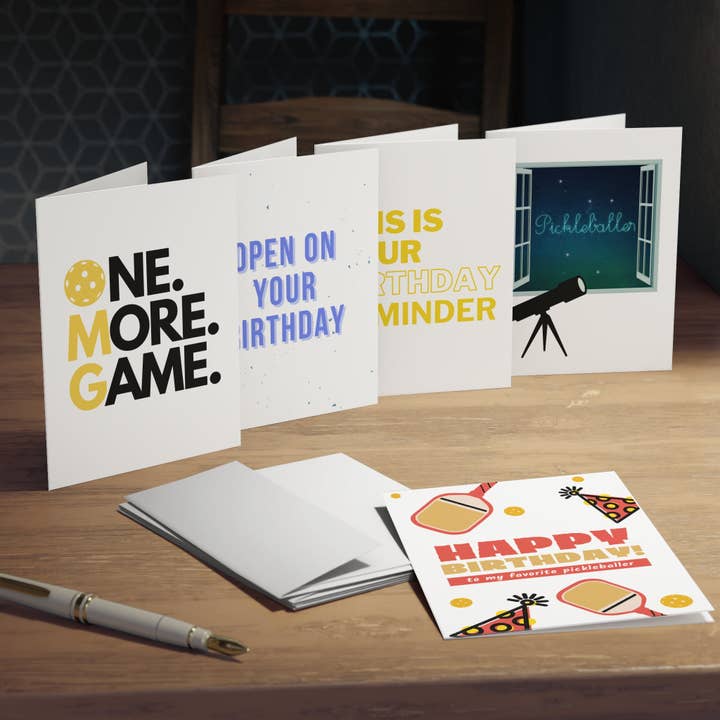 Pickle & Paper - Wholesale Birthday Card - Happy Birthday Pickleball Greeting Card Bundle (Pack of 5)