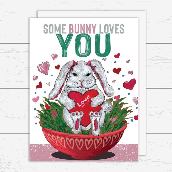 Hasenkarte zum Valentinstag für den Großhandel von Snorty Morty Designs